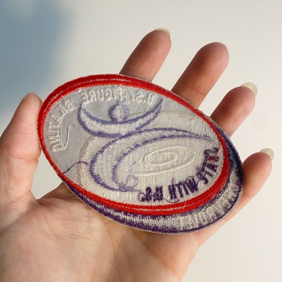 US Figure Skating Skate with US Chevrolet Embroidered Patch - Picture 2 of 3